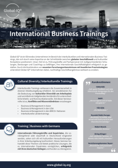 Internationale Trainings - Formate und Inhalte